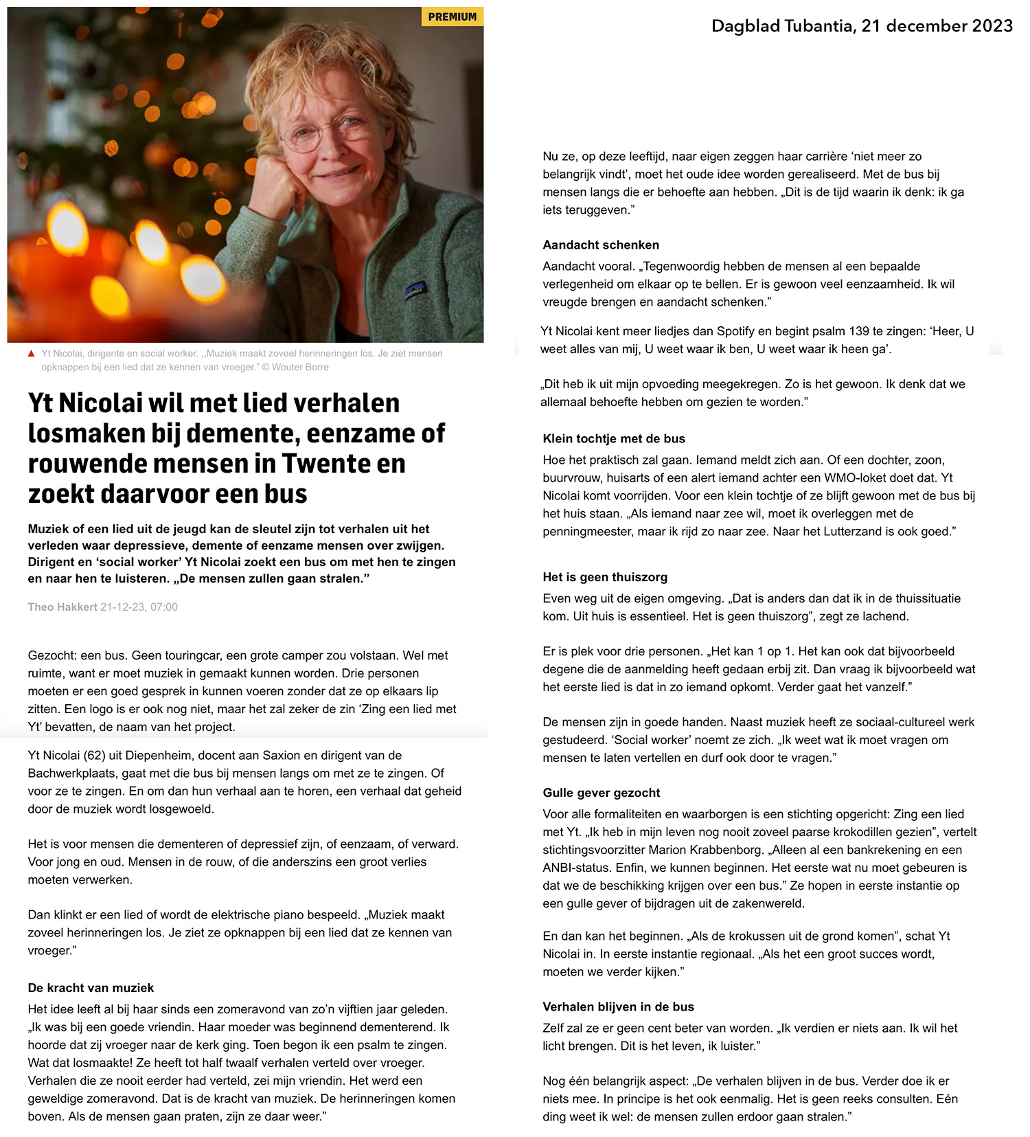 Artikel Tubantia 21 dec 23